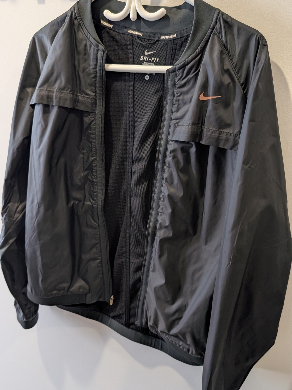 Nike Black Windbreaker Jacket with Copper Swoosh